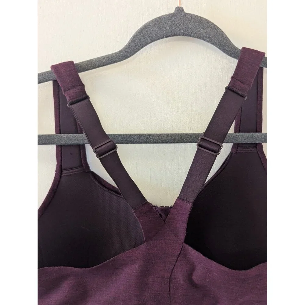 Knockout by Victorias Secret Purple Front-Close Sports Bra 36C Adjustable Straps - Picture 4 of 9